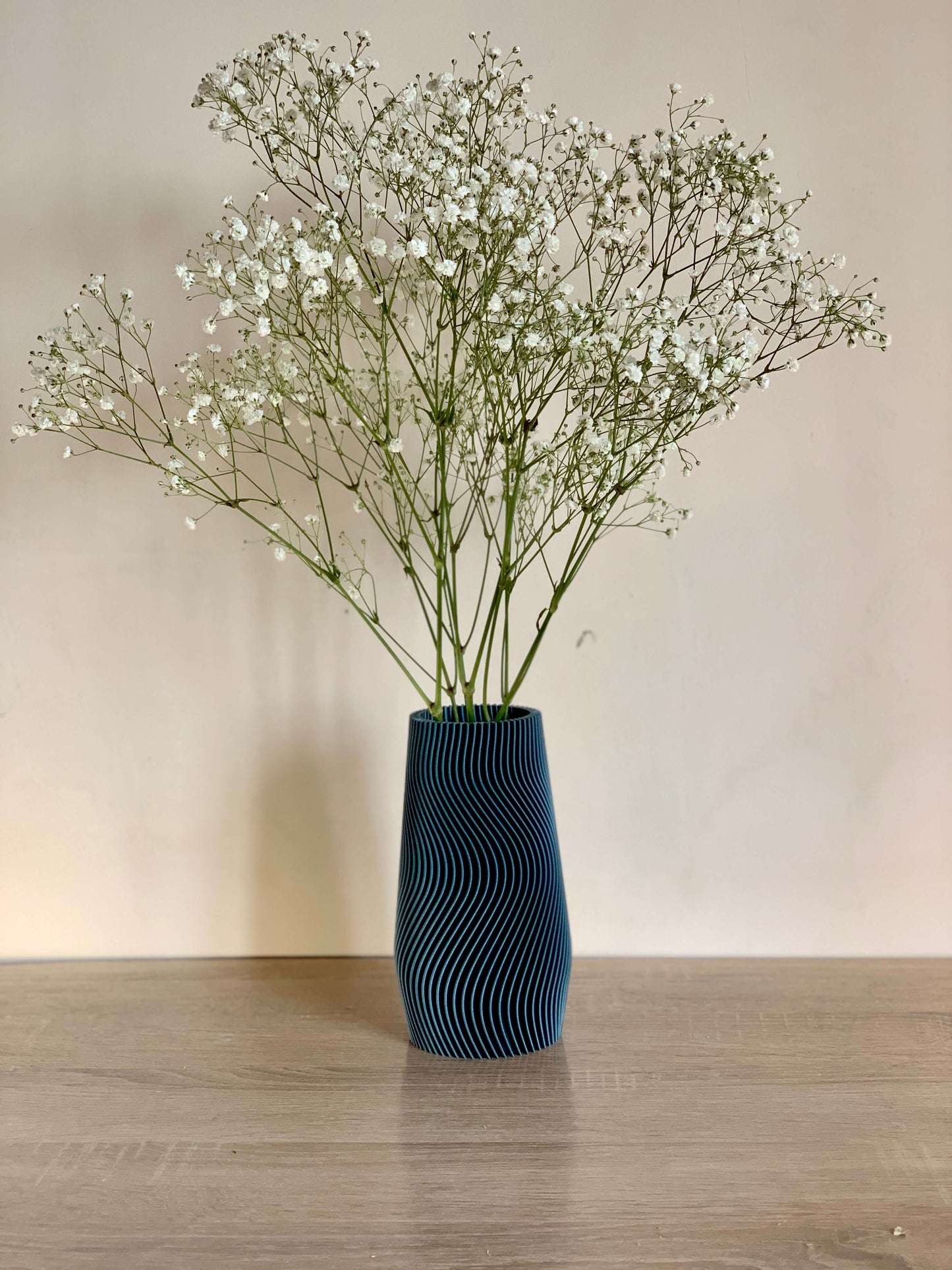 Blue Flower Vase - Wavy