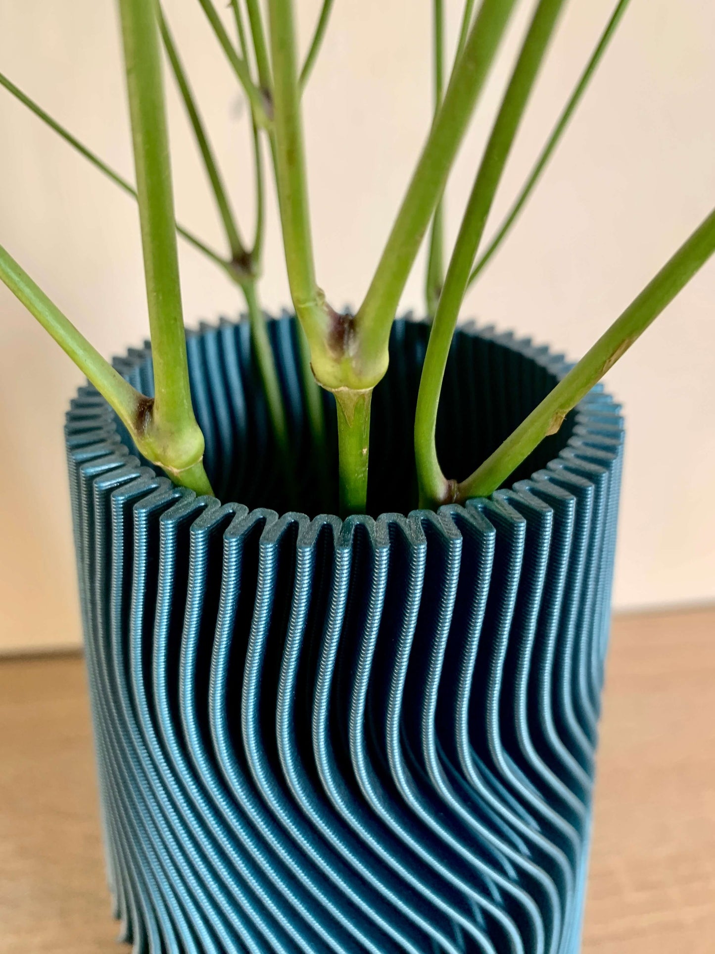 Blue Flower Vase - Wavy