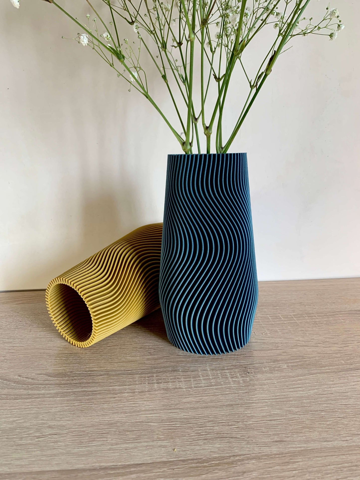 Blue Flower Vase - Wavy